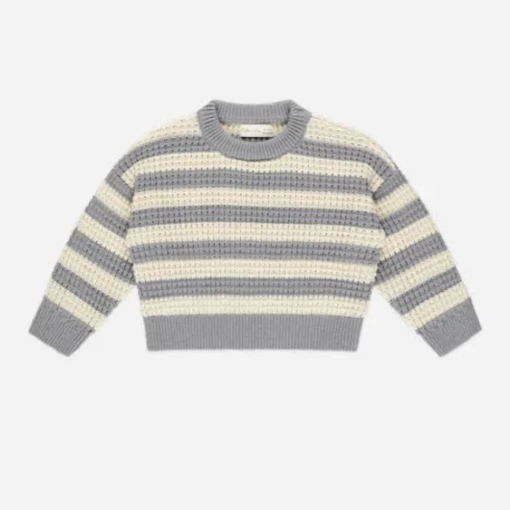 Striped Gray and Cream Sweater